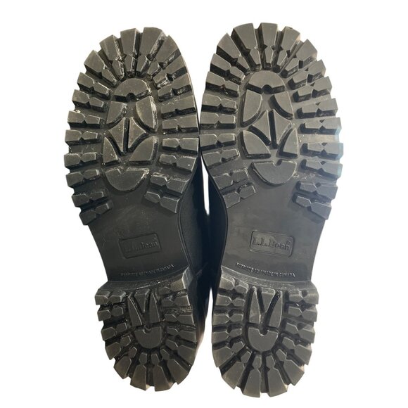 L.L. Bean Womens Black Leather Mid-Calf Boots Winter Waterproof Size 7 - Picture 4 of 11